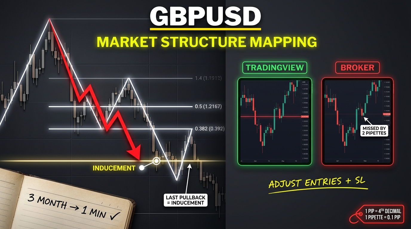 market structure mapping and analysis of the forex currency pair GBPUSD
